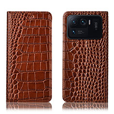 Funda de Cuero Cartera con Soporte Carcasa H08P para Xiaomi Mi 11 Ultra 5G Marron Claro