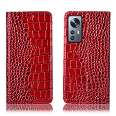 Funda de Cuero Cartera con Soporte Carcasa H08P para Xiaomi Mi 12 Pro 5G Rojo