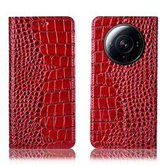 Funda de Cuero Cartera con Soporte Carcasa H08P para Xiaomi Mi 12 Ultra 5G Rojo