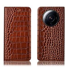 Funda de Cuero Cartera con Soporte Carcasa H08P para Xiaomi Mi 12S Ultra 5G Marron Claro