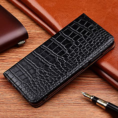 Funda de Cuero Cartera con Soporte Carcasa H08P para Xiaomi Poco X3 NFC Negro