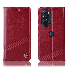 Funda de Cuero Cartera con Soporte Carcasa H09P para Motorola Moto Edge Plus (2022) 5G Rojo