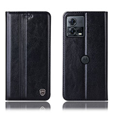 Funda de Cuero Cartera con Soporte Carcasa H09P para Motorola Moto Edge S30 Pro 5G Negro