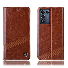 Funda de Cuero Cartera con Soporte Carcasa H09P para Oppo K9S 5G Marron Claro