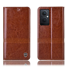 Funda de Cuero Cartera con Soporte Carcasa H09P para Oppo Reno7 Lite 5G Marron Claro