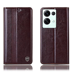 Funda de Cuero Cartera con Soporte Carcasa H09P para Oppo Reno9 Pro+ Plus 5G Marron