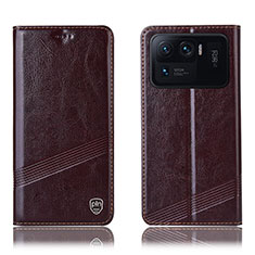 Funda de Cuero Cartera con Soporte Carcasa H09P para Xiaomi Mi 11 Ultra 5G Marron