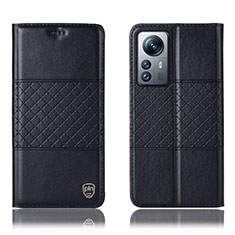 Funda de Cuero Cartera con Soporte Carcasa H09P para Xiaomi Mi 12 5G Negro