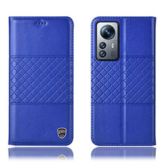 Funda de Cuero Cartera con Soporte Carcasa H09P para Xiaomi Mi 12 Pro 5G Azul