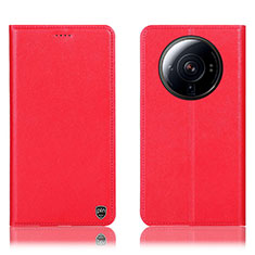 Funda de Cuero Cartera con Soporte Carcasa H09P para Xiaomi Mi 12 Ultra 5G Rojo