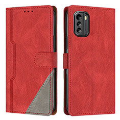Funda de Cuero Cartera con Soporte Carcasa H09X para Nokia G60 5G Rojo