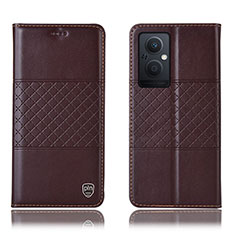 Funda de Cuero Cartera con Soporte Carcasa H10P para OnePlus Nord N20 5G Marron