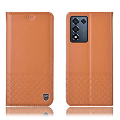 Funda de Cuero Cartera con Soporte Carcasa H10P para Oppo K9S 5G Naranja