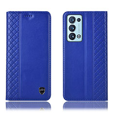 Funda de Cuero Cartera con Soporte Carcasa H10P para Oppo Reno6 Pro 5G Azul