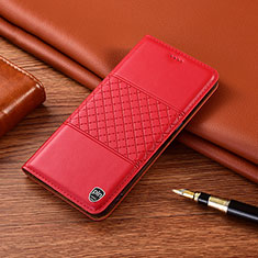 Funda de Cuero Cartera con Soporte Carcasa H10P para Samsung Galaxy F12 Rojo