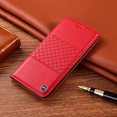 Funda de Cuero Cartera con Soporte Carcasa H10P para Samsung Galaxy Note 10 5G Rojo