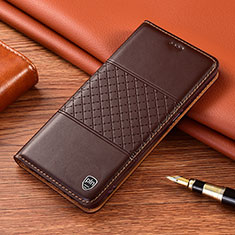 Funda de Cuero Cartera con Soporte Carcasa H10P para Samsung Galaxy S21 5G Marron