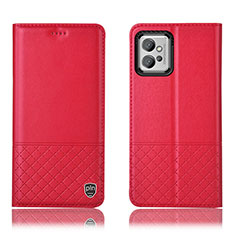 Funda de Cuero Cartera con Soporte Carcasa H11P para Motorola Moto G32 Rojo