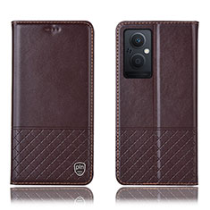 Funda de Cuero Cartera con Soporte Carcasa H11P para OnePlus Nord N20 5G Marron