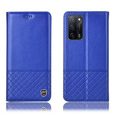 Funda de Cuero Cartera con Soporte Carcasa H11P para Oppo A55 5G Azul