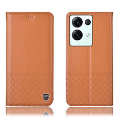 Funda de Cuero Cartera con Soporte Carcasa H11P para Oppo Reno8 Pro+ Plus 5G Naranja