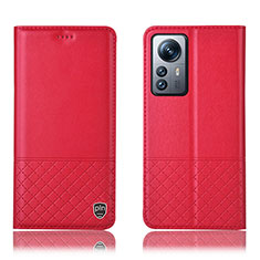 Funda de Cuero Cartera con Soporte Carcasa H11P para Xiaomi Mi 12 Pro 5G Rojo