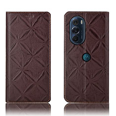 Funda de Cuero Cartera con Soporte Carcasa H15P para Motorola Moto Edge Plus (2022) 5G Marron