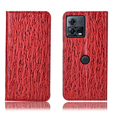 Funda de Cuero Cartera con Soporte Carcasa H15P para Motorola Moto Edge S30 Pro 5G Rojo