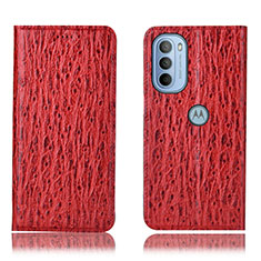 Funda de Cuero Cartera con Soporte Carcasa H15P para Motorola Moto G31 Rojo