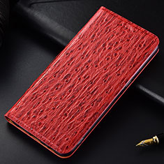 Funda de Cuero Cartera con Soporte Carcasa H15P para Motorola Moto G42 Rojo