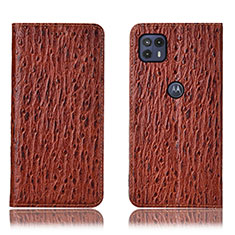 Funda de Cuero Cartera con Soporte Carcasa H15P para Motorola Moto G50 5G Marron