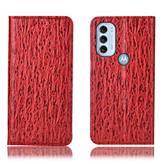 Funda de Cuero Cartera con Soporte Carcasa H15P para Motorola Moto G71 5G Rojo