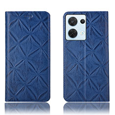 Funda de Cuero Cartera con Soporte Carcasa H15P para Oppo Reno8 5G Azul