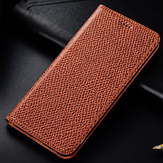 Funda de Cuero Cartera con Soporte Carcasa H15P para Samsung Galaxy A10 Marron