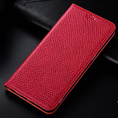 Funda de Cuero Cartera con Soporte Carcasa H15P para Samsung Galaxy A10 Rojo