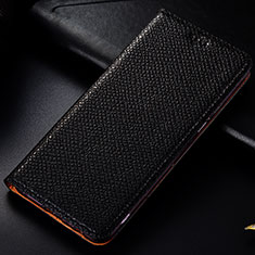 Funda de Cuero Cartera con Soporte Carcasa H15P para Samsung Galaxy A41 Negro