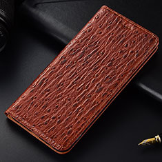 Funda de Cuero Cartera con Soporte Carcasa H15P para Samsung Galaxy F12 Marron