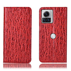 Funda de Cuero Cartera con Soporte Carcasa H16P para Motorola Moto Edge 30 Ultra 5G Rojo