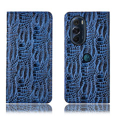 Funda de Cuero Cartera con Soporte Carcasa H17P para Motorola Moto Edge 30 Pro 5G Azul