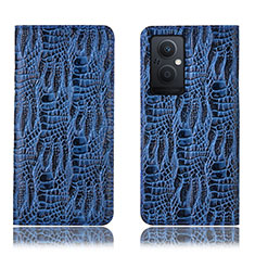 Funda de Cuero Cartera con Soporte Carcasa H17P para Oppo Reno7 Z 5G Azul