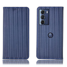 Funda de Cuero Cartera con Soporte Carcasa H18P para Motorola Moto Edge S30 5G Azul