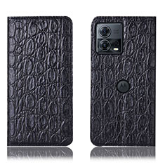 Funda de Cuero Cartera con Soporte Carcasa H18P para Motorola Moto Edge S30 Pro 5G Negro