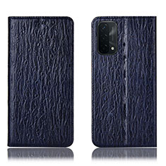 Funda de Cuero Cartera con Soporte Carcasa H18P para Oppo A74 5G Azul