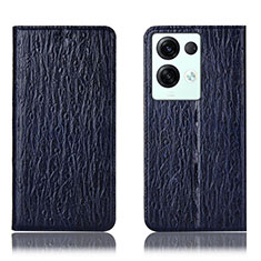 Funda de Cuero Cartera con Soporte Carcasa H18P para Oppo Reno9 Pro+ Plus 5G Azul