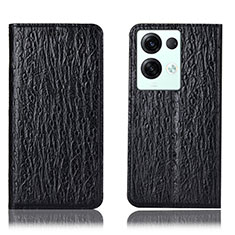 Funda de Cuero Cartera con Soporte Carcasa H18P para Oppo Reno9 Pro+ Plus 5G Negro