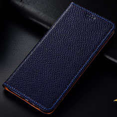 Funda de Cuero Cartera con Soporte Carcasa H18P para Samsung Galaxy M20 Azul