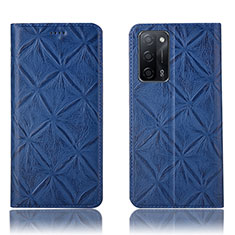 Funda de Cuero Cartera con Soporte Carcasa H19P para Oppo A55 5G Azul