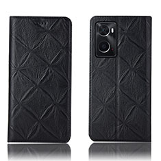 Funda de Cuero Cartera con Soporte Carcasa H19P para Oppo A76 Negro