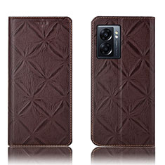 Funda de Cuero Cartera con Soporte Carcasa H19P para Realme Narzo 50 5G Marron