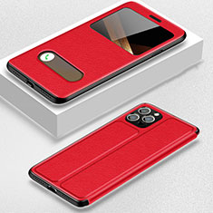 Funda de Cuero Cartera con Soporte Carcasa H20 para Apple iPhone 14 Pro Max Rojo